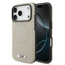 Apple iPhone 17 Pro Uyumlu Kılıf BMW Orjinal Lisanslı M-safe Şarj Özellikli Metal Logolu Delikli M Dizayn Deri Kapak