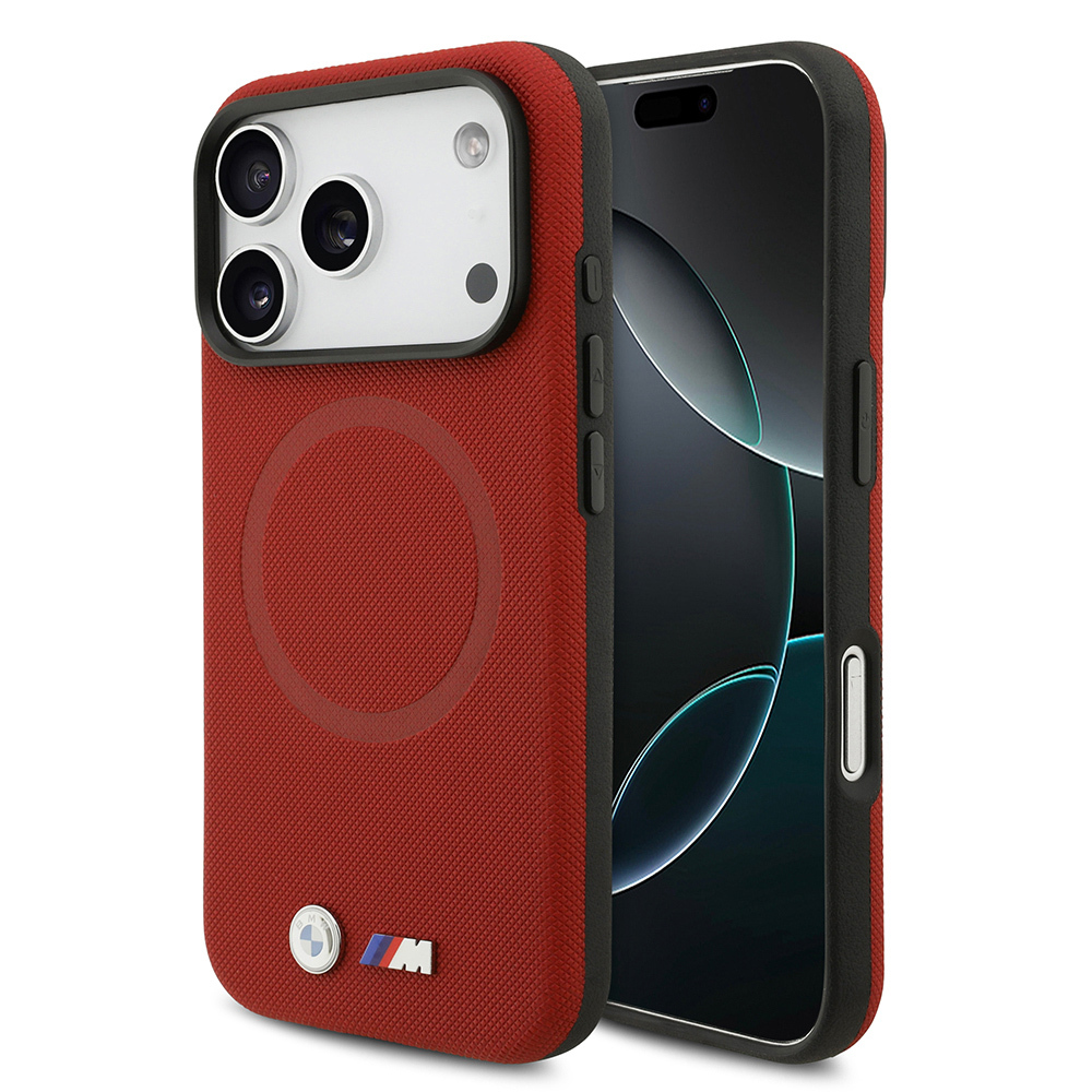 Apple iPhone 17 Pro Uyumlu Kılıf BMW Orjinal Lisanslı M-safe Şarj Özellikli Metal Logolu Delikli M Dizayn Deri Kapak