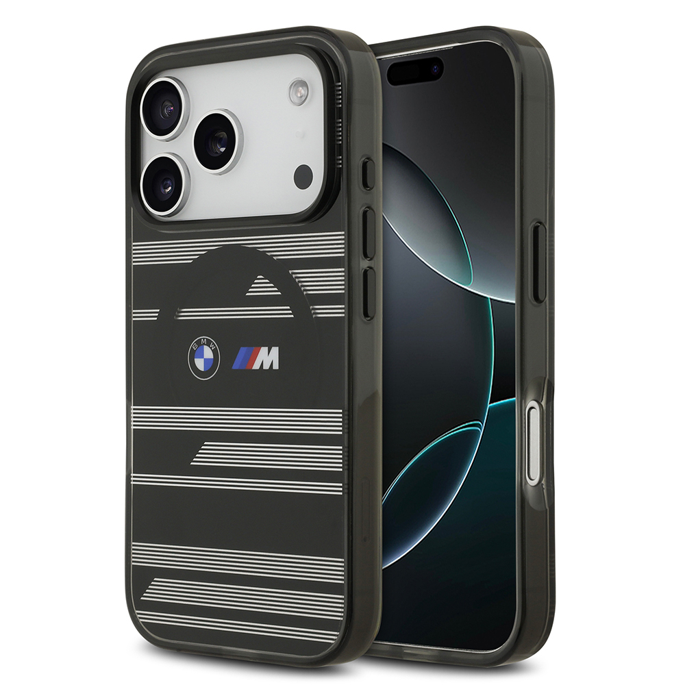 Apple iPhone 17 Pro Uyumlu Kılıf BMW Orjinal Lisanslı M-safe Şarj Özellikli Metal Kamera Butonlu Yatay Şeritli M Dizayn Kapak