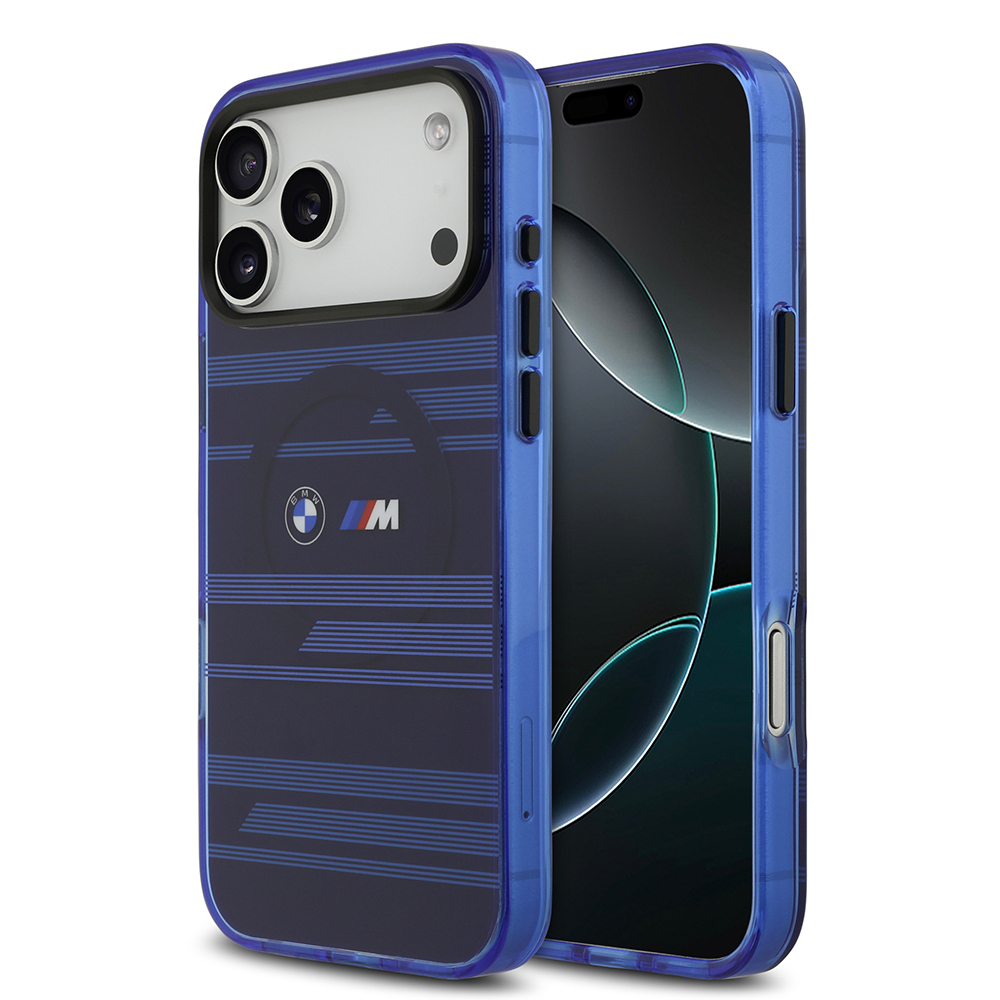 Apple iPhone 17 Pro Max Uyumlu Kılıf BMW Orjinal Lisanslı M-safe Şarj Özellikli Metal Kamera Butonlu Yatay Şeritli M Dizayn Kapak