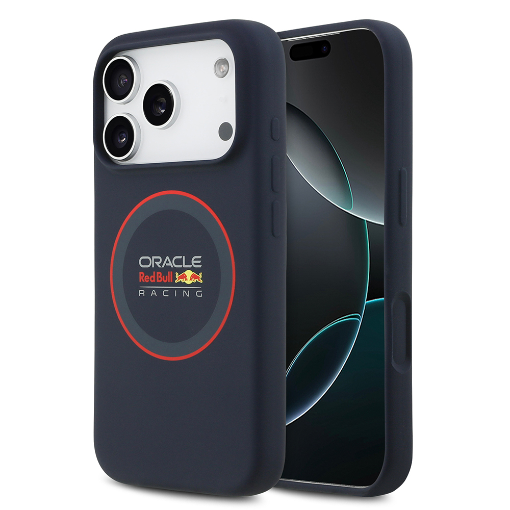 Apple iPhone 17 Pro Uyumlu Kılıf Redbull Orjinal Lisanslı M-safe Şarj Özellikli Kırmızı Halka ve Logo Silikon Kapak