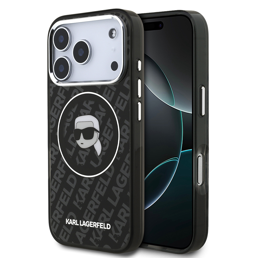 Apple iPhone 17 Pro Max Uyumlu Kılıf Karl Lagerfeld Orjinal Lisanslı IML Baskılı KL Heads Kapak