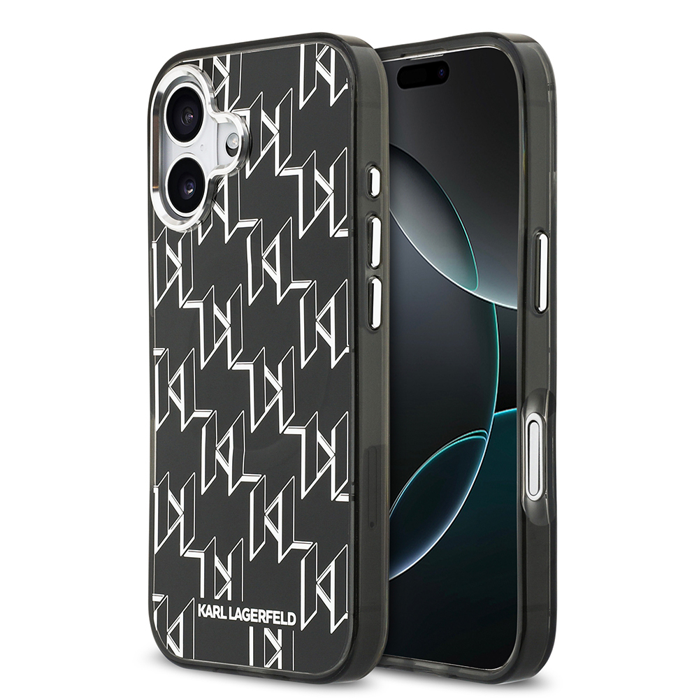 Apple iPhone 17 Uyumlu Kılıf Orjinal Lisanslı M-safe Şarj Özellikli Karl Lagerfeld IML Baskılı Monogram Dizayn Kapak
