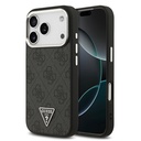 Apple iPhone 17 Pro Uyumlu Kılıf Guess Orjinal Lisanslı M-safe Şarj Özellikli Gümüş Metal Kamera Çerçeveli Üçgen Logo 4G Desenli Kapak