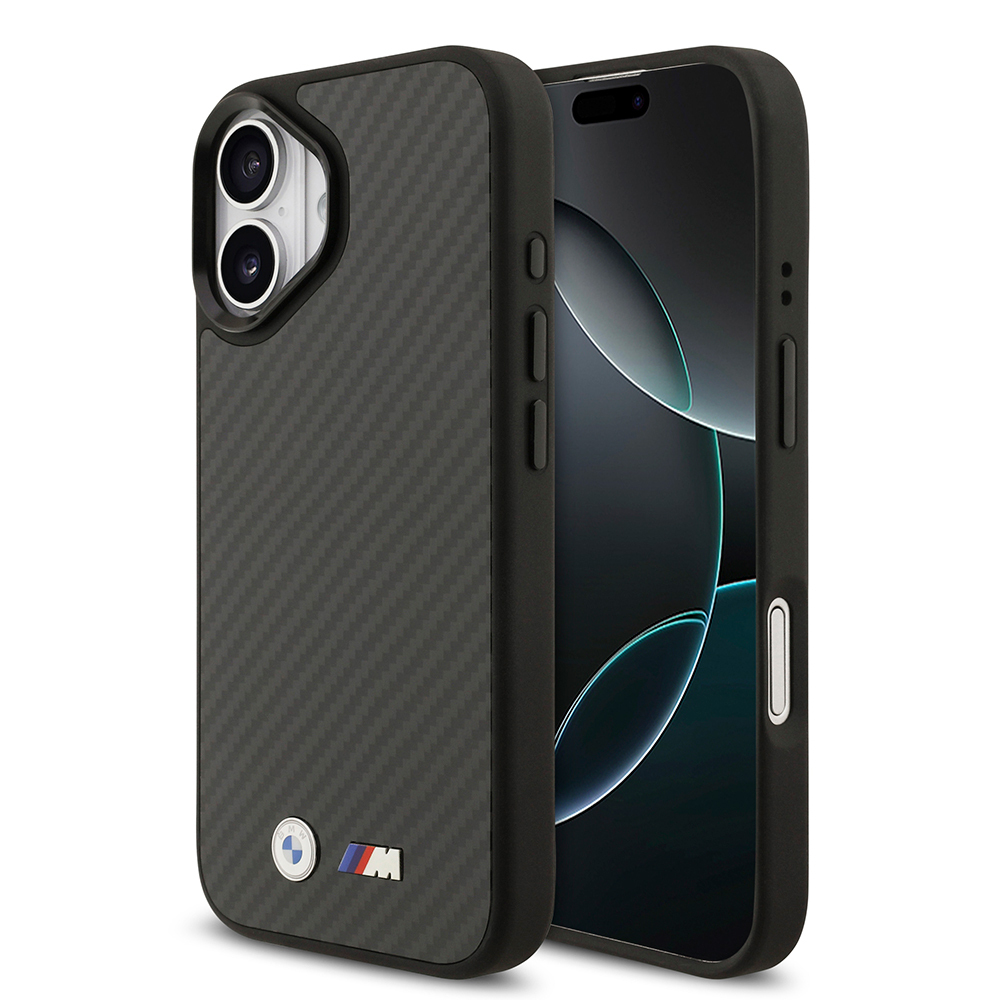 Apple iPhone 17 Uyumlu Kılıf BMW Orjinal Lisanslı M-safe Şarj Özellikli Karbon Fiber Metal Logolu Kevlar Kapak