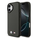 Apple iPhone 17 Uyumlu Kılıf BMW Orjinal Lisanslı M-safe Şarj Özellikli Karbon Fiber Metal Logolu Kevlar Kapak