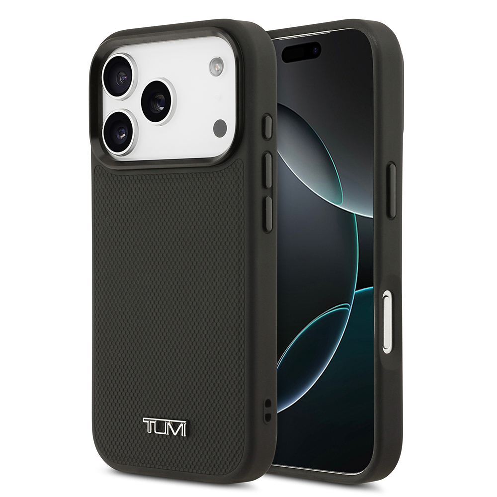 [RNZ-TA126111] Apple iPhone 17 Pro Uyumlu Kılıf TUMI M-safe Şarj Özellikli Deri Noktalı Dizayn Kapak