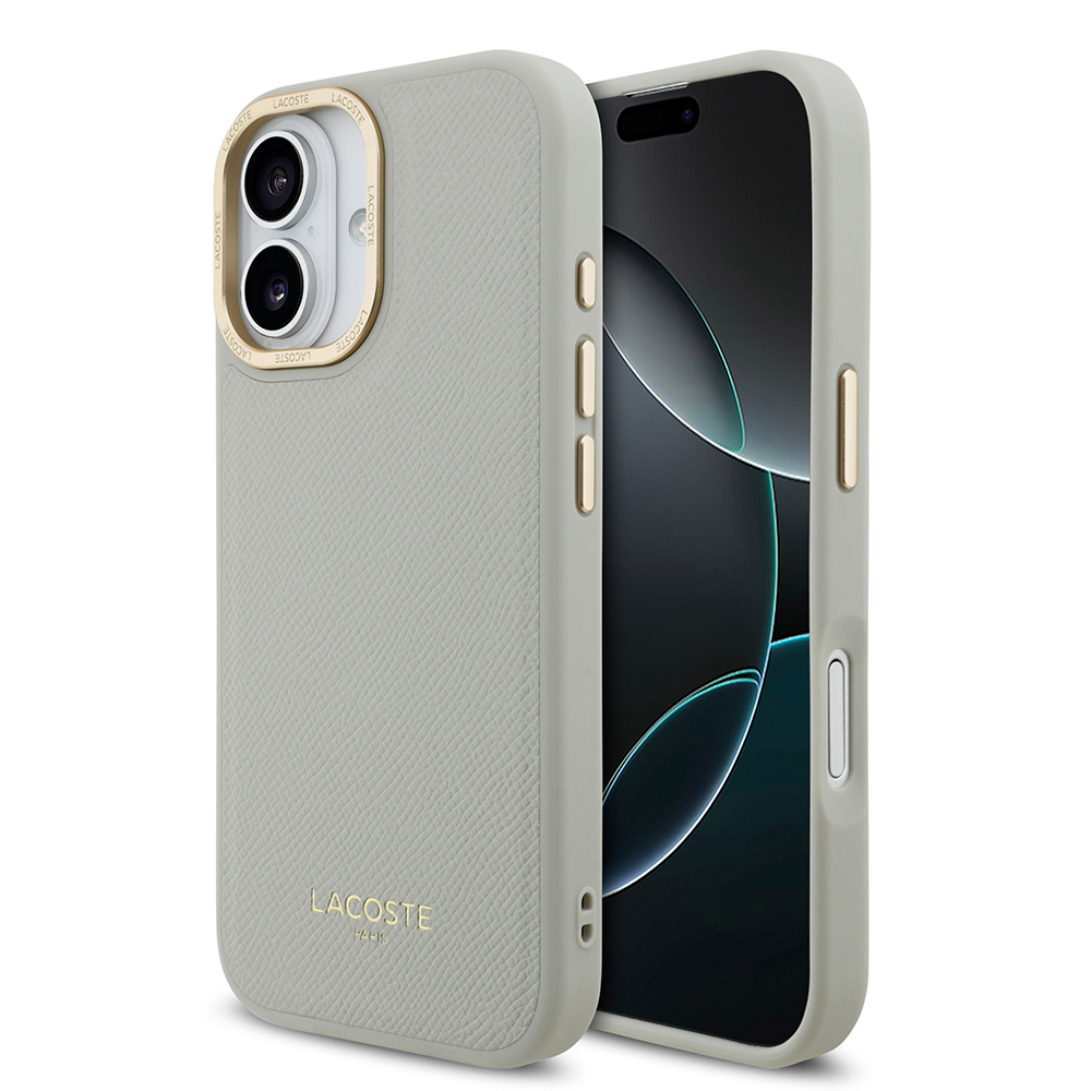 Apple iPhone 17 Uyumlu Kılıf Lacoste Orjinal Lisanslı M-safe Şarj Özellikli Champs Elysees PU Deri Tasarımlı Kapak