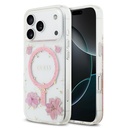 Apple iPhone 17 Pro Uyumlu Kılıf Guess Orjinal Lisanslı M-safe Şarj Özellikli Transparan Resin Flowers Kapak