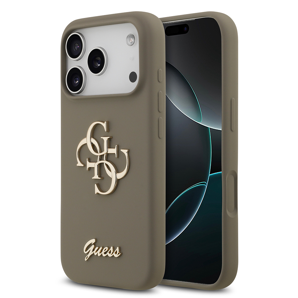 Apple iPhone 17 Pro Max Uyumlu Kılıf Guess Orjinal Lisanslı Grained Yazı Logolu Kapak