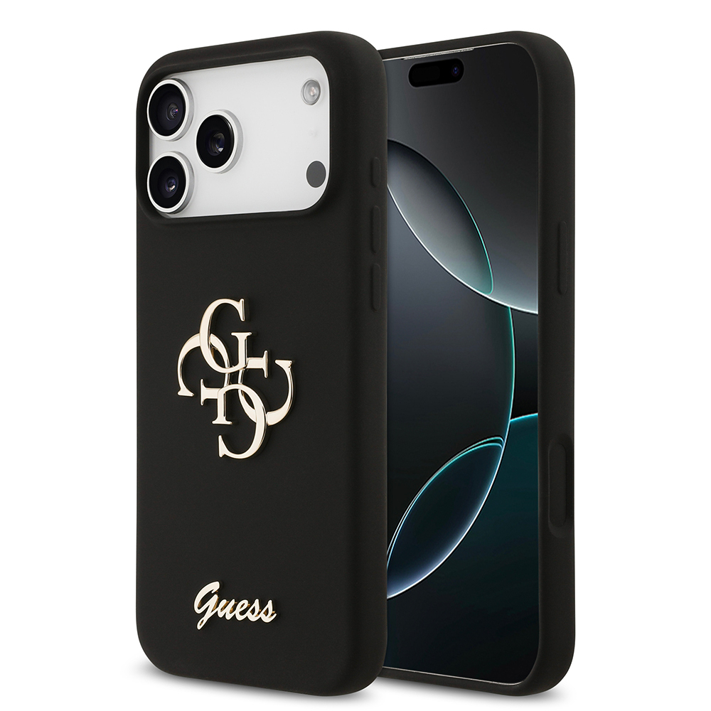 Apple iPhone 17 Pro Max Uyumlu Kılıf Guess Orjinal Lisanslı Grained Yazı Logolu Kapak