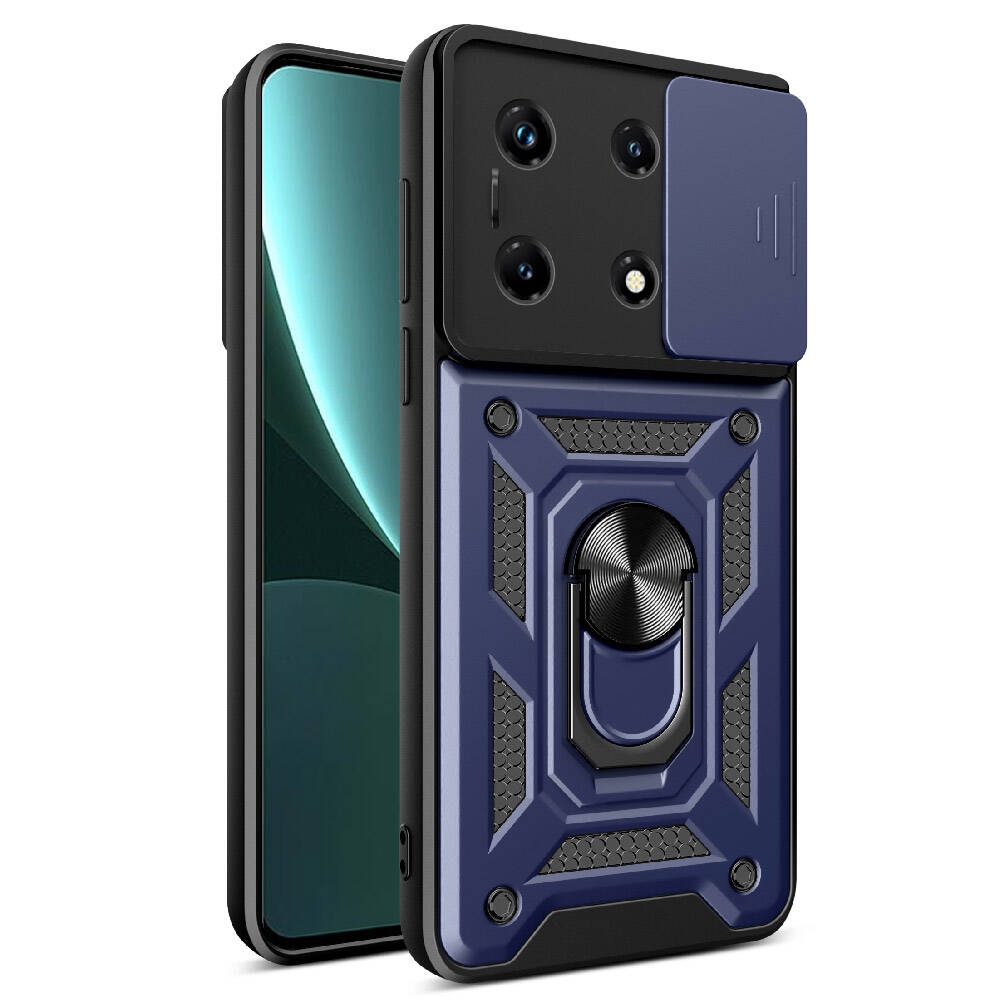 Infinix Note 30 Uyumlu Pro Kılıf Magnetik Standlı Kamera Korumalı Zore Sürgülü Vega Kapak
