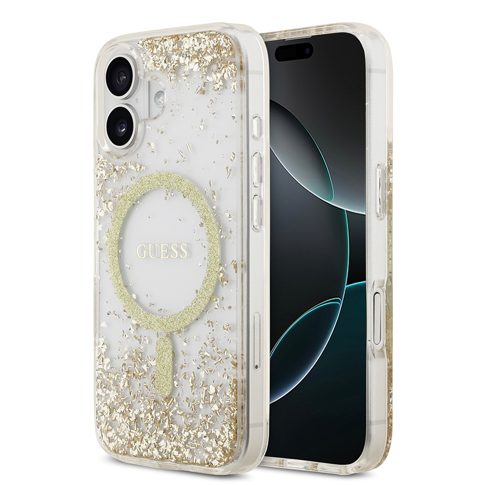 Apple iPhone 17 Uyumlu Kılıf Guess Orjinal Lisanslı M-safe Şarj Özellikli Transparan Resin Bottom Kapak