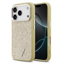 Apple iPhone 17 Pro Uyumlu Kılıf Guess Orjinal Lisanslı M-safe Şarj Özellikli Metal Kamera Çerçeveli Üçgen Logolu Glitter Kapak