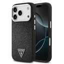 Apple iPhone 17 Pro Uyumlu Kılıf Guess Orjinal Lisanslı M-safe Şarj Özellikli Metal Kamera Çerçeveli Üçgen Logolu Glitter Kapak
