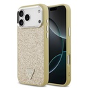 Apple iPhone 17 Pro Max Uyumlu Kılıf Guess Orjinal Lisanslı M-safe Şarj Özellikli Metal Kamera Çerçeveli Üçgen Logolu Glitter Kapak