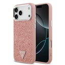 Apple iPhone 17 Pro Max Uyumlu Kılıf Guess Orjinal Lisanslı M-safe Şarj Özellikli Metal Kamera Çerçeveli Üçgen Logolu Glitter Kapak