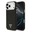 Apple iPhone 17 Pro Max Uyumlu Kılıf Guess Orjinal Lisanslı M-safe Şarj Özellikli Metal Kamera Çerçeveli Üçgen Logolu Glitter Kapak