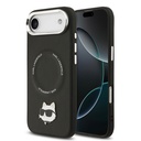 Apple iPhone 17 Air Uyumlu Kılıf Karl Lagerfeld Orjinal Lisanslı M-safe Şarj Özellikli Metal Kamera ve Buton Tasarımlı Choupette PU Deri Kapak