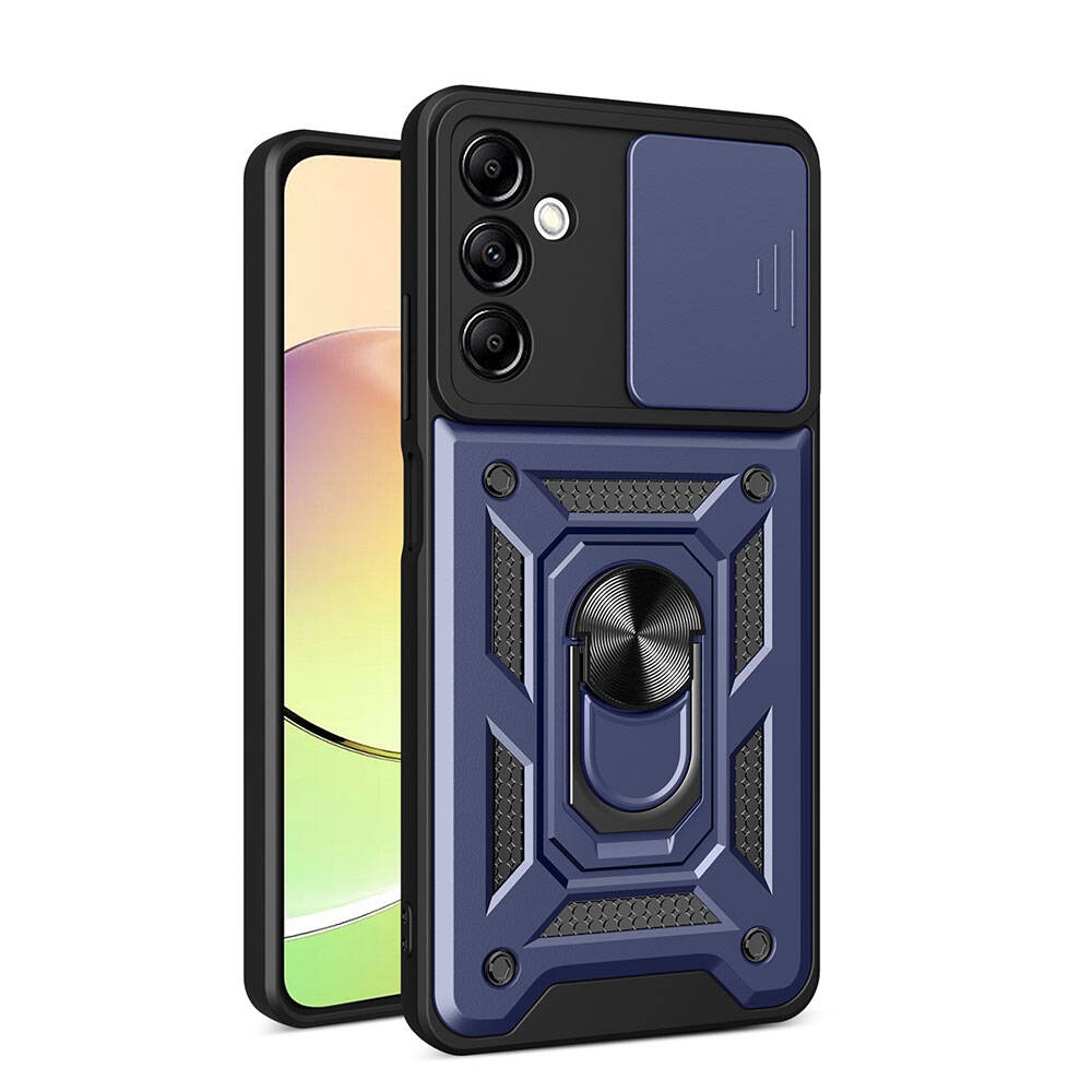 Samsung Galaxy A14 Uyumlu Kılıf Magnetik Standlı Kamera Korumalı Zore Sürgülü Vega Kapak