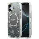 Apple iPhone 17 Uyumlu Kılıf Guess Orjinal Lisanslı M-safe Şarj Özellikli 4G Desenli Simli Silikon Kapak