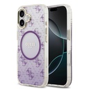 Apple iPhone 17 Uyumlu Kılıf Guess Orjinal Lisanslı M-safe Şarj Özellikli 4G Desenli Simli Silikon Kapak