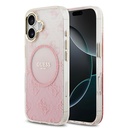 Apple iPhone 17 Uyumlu Kılıf Guess Orjinal Lisanslı M-safe Şarj Özellikli 4G Desenli Simli Silikon Kapak