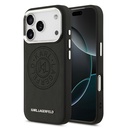 Apple iPhone 17 Pro Max Uyumlu Kılıf Karl Lagerfeld Orjinal Lisanslı M-safe Şarj Özellikli Delikli Tasarım Metal Logolu PU Deri Kapak