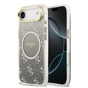 Apple iPhone 17 Air Uyumlu Kılıf Guess Orjinal Lisanslı M-safe Şarj Özellikli 4G Desenli Simli Silikon Kapak