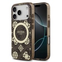 Apple iPhone 17 Pro Uyumlu Kılıf Guess Orjinal Lisanslı M-safe Şarj Özellikli IML Peony ve 4G Desenli Klasik Logolu Kapak