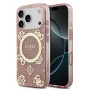 Apple iPhone 17 Pro Uyumlu Kılıf Guess Orjinal Lisanslı M-safe Şarj Özellikli IML Peony ve 4G Desenli Klasik Logolu Kapak