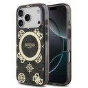 Apple iPhone 17 Pro Max Uyumlu Kılıf Guess Orjinal Lisanslı M-safe Şarj Özellikli IML Peony ve 4G Desenli Klasik Logolu Kapak