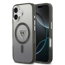 Apple iPhone 17 Uyumlu Kılıf Guess Orjinal Lisanslı M-safe Şarj Özellikli IML Baskılı Üçgen Logolu Metal Kamera Çerçeveli Kapak