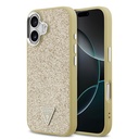 Apple iPhone 17 Uyumlu Kılıf Guess Orjinal Lisanslı M-safe Şarj Özellikli Metal Kamera Çerçeveli Üçgen Logolu Glitter Kapak
