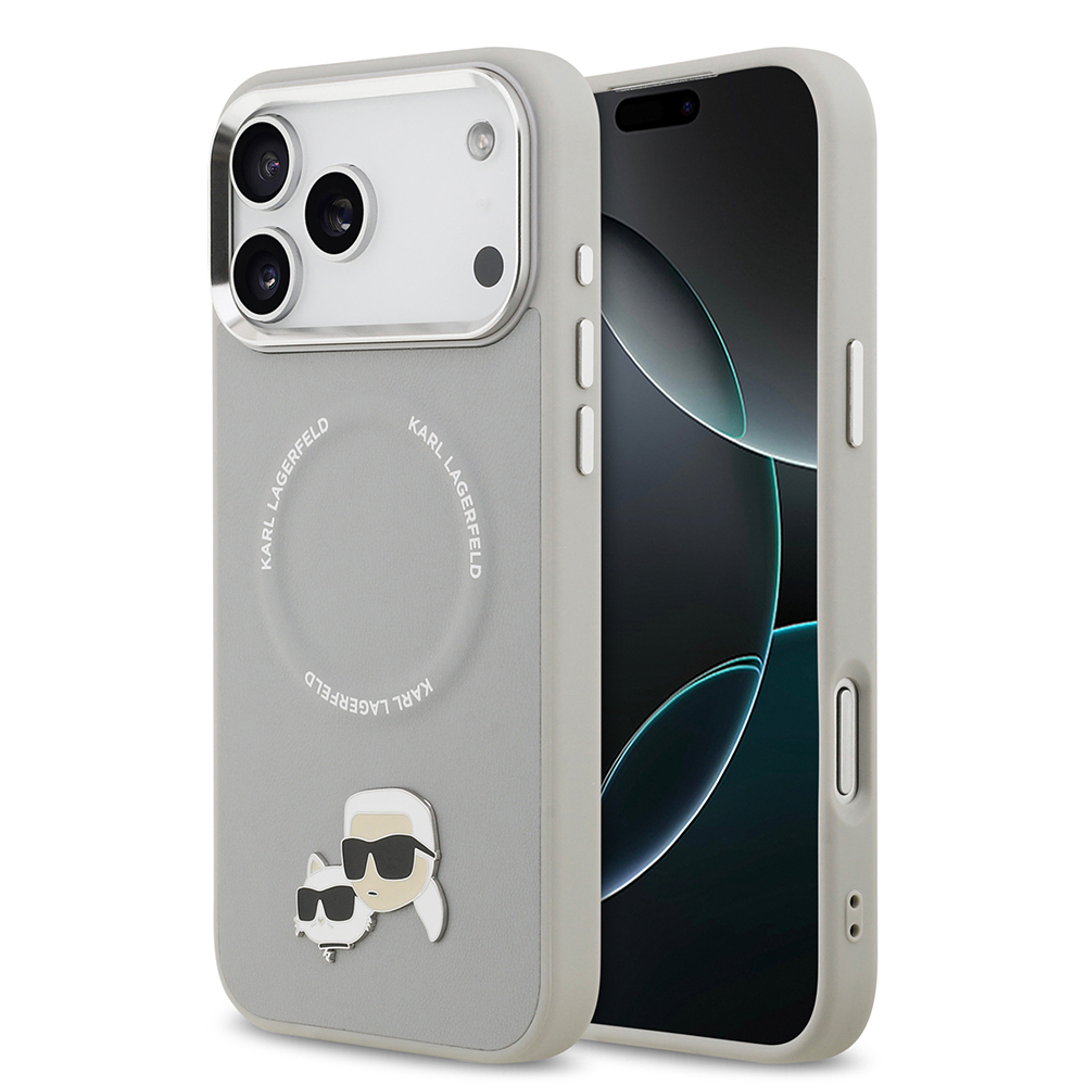 Apple iPhone 17 Pro Max Uyumlu Kılıf Karl Lagerfeld Orjinal Lisanslı M-safe Şarj Özellikli Metal Kamera ve Buton Tasarımlı K&C PU Deri Kapak
