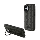 Apple iPhone 17 Uyumlu Kılıf Lacoste Orjinal Lisanslı M-safe Şarj Özellikli Standlı PU Deri Karışık Monogram Desenli Kapak
