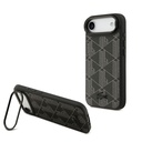 Apple iPhone 17 Air Uyumlu Kılıf Lacoste Orjinal Lisanslı M-safe Şarj Özellikli Standlı PU Deri Karışık Monogram Desenli Kapak