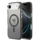 Apple iPhone 17 Air Uyumlu Kılıf Guess Orjinal Lisanslı M-safe Şarj Özellikli IML Baskılı Üçgen Logolu Metal Kamera Çerçeveli Kapak