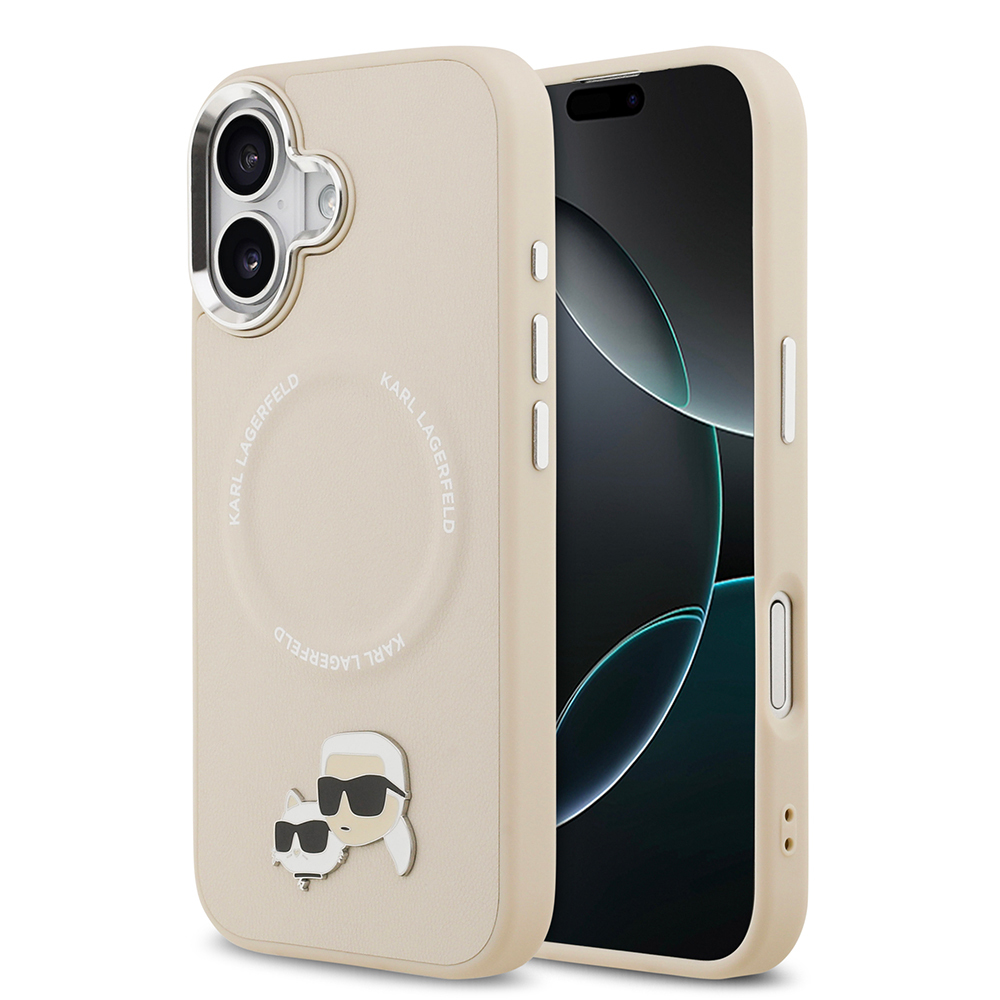 Apple iPhone 17 Uyumlu Kılıf Karl Lagerfeld Orjinal Lisanslı M-safe Şarj Özellikli Metal Kamera ve Buton Tasarımlı K&C PU Deri Kapak