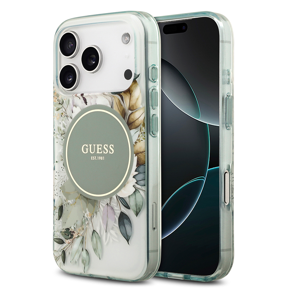 Apple iPhone 17 Pro Max Uyumlu Kılıf Guess Orjinal Lisanslı M-safe Şarj Özellikli Flower Tonal Circle Kapak
