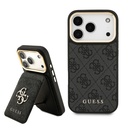 Apple iPhone 17 Pro Uyumlu Kılıf Guess Orjinal Lisanslı M-safe Şarj Özellikli 4G Metal Büyük Logolu Kartlıklı Kapak