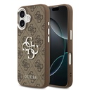 Apple iPhone 17 Uyumlu Kılıf Guess Orjinal Lisanslı Gümüş Metal Kamera Çerçeveli 4G Desenli Metal Büyük 4G ve Yazı Logolu Kapak