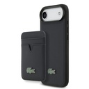 Apple iPhone 17 Air Uyumlu Kılıf Lacoste Orjinal Lisanslı M-safe Şarj Özellikli PU Pike Desenli Metal Logolu Kartlıklı Kapak