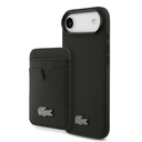 Apple iPhone 17 Air Uyumlu Kılıf Lacoste Orjinal Lisanslı M-safe Şarj Özellikli PU Pike Desenli Metal Logolu Kartlıklı Kapak