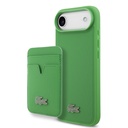 Apple iPhone 17 Air Uyumlu Kılıf Lacoste Orjinal Lisanslı M-safe Şarj Özellikli PU Pike Desenli Metal Logolu Kartlıklı Kapak