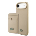 Apple iPhone 17 Air Uyumlu Kılıf Lacoste Orjinal Lisanslı M-safe Şarj Özellikli PU Pike Desenli Metal Logolu Kartlıklı Kapak