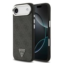 Apple iPhone 17 Air Uyumlu Kılıf Guess Orjinal Lisanslı M-safe Şarj Özellikli Gümüş Metal Kamera Çerçeveli Üçgen Logo 4G Desenli Kapak