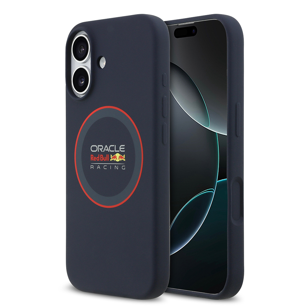 Apple iPhone 17 Uyumlu Kılıf Redbull Orjinal Lisanslı M-safe Şarj Özellikli Kırmızı Halka ve Logo Silikon Kapak