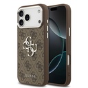 Apple iPhone 17 Pro Max Uyumlu Kılıf Guess Orjinal Lisanslı Gümüş Metal Kamera Çerçeveli 4G Desenli Metal Büyük 4G ve Yazı Logolu Kapak