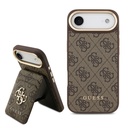 Apple iPhone 17 Air Uyumlu Kılıf Guess Orjinal Lisanslı M-safe Şarj Özellikli 4G Metal Büyük Logolu Kartlıklı Kapak